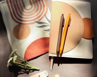 Chic Aesthetic Stationery Kit for Her - Notebook, Pens, Pouch & Bookmarks Gift Set