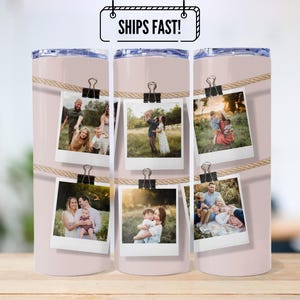 Photo Tumbler - Custom Photo Tumbler - Personalized Coffee Cup With Photo - 20oz Tumbler - Polaroid-style Custom Photo Tumbler