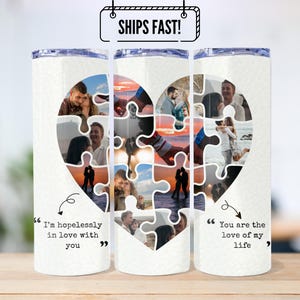 Lover Photo Tumbler - Heart Photo Tumbler - Personalized Coffee Cup With Photo - 20oz Tumbler - Custom Tumblers - Gift For Lover