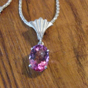 Pink Topaz and Sterling Silver Necklace