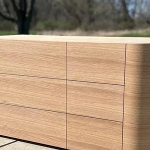 Single Curve Floating Vanity, Free-Standing Vanity, Floating sink vanity, Floating Vanity, Floating White Oak Vanity , Handmade Wood Vanity,