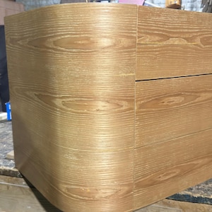 48&quot; Curved Floating White Oak Vanity: Handmade Modern Bathroom Decor