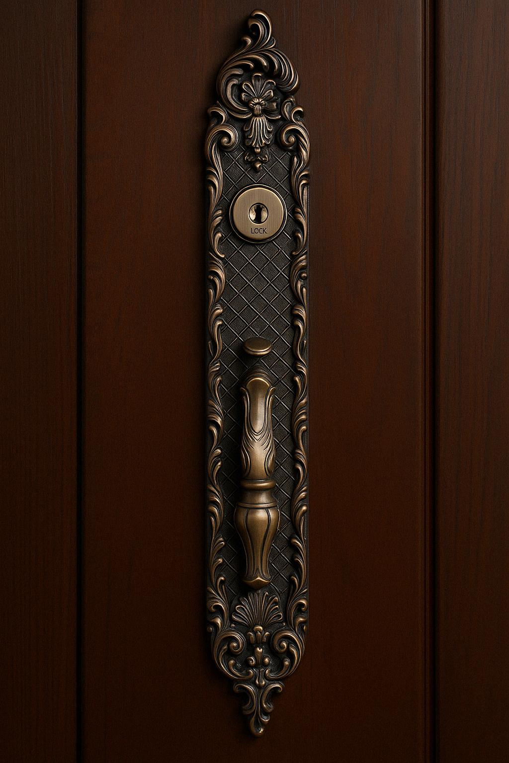 Luxury Vintage Door Lock | Antique Bronze Handle Set | Victorian