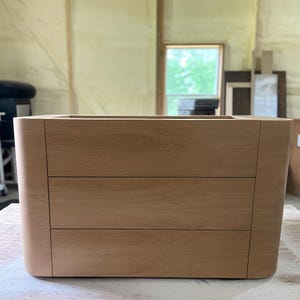 36" Floating Curved Sing sink vanity, Curved Floating Vanity, Single Curve Floating Vanity, Floating White Oak Vanity, Handmade Wood Vanity,