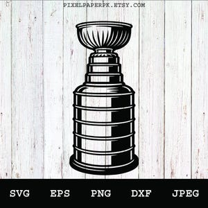 Download digital da Stanley Cup de hóquei no gelo svg, eps, png, dxf, jpeg – clipart de troféu de campeonato para cricut, silhouette, decalques de vinil e artesanato faça você mesmo