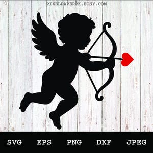 Flying cupid svg, eps, png, dxf, jpeg digital download – romantic valentine clipart for cricut, silhouette, vinyl decals & diy crafts