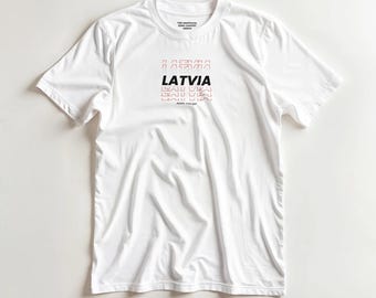 Latvia — Country T-shirt — * The Unofficial Song Contest Merch * (DTG print)