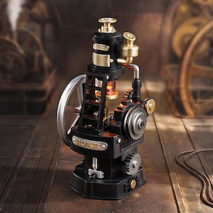 Kit puzzle 3D meccanico ROKR Thermo Engine, modello a pistone mobile con luce LED, decorazione per esposizione industriale.