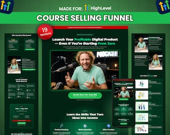 GoHighLevel Course Sales Funnel Template | Online Course Creator Page | High-Converting GoHighLevel Funnel, Template for Coaches/ creators