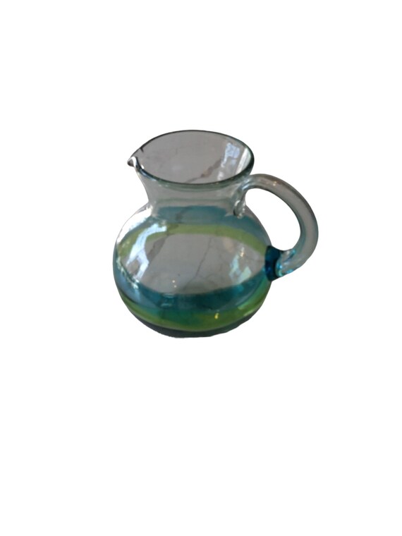 seeded hand blown pitcher