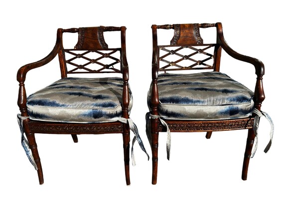pair regency style armchairs