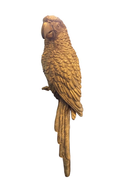 floor lamp with brass parrot and string shade - image 3