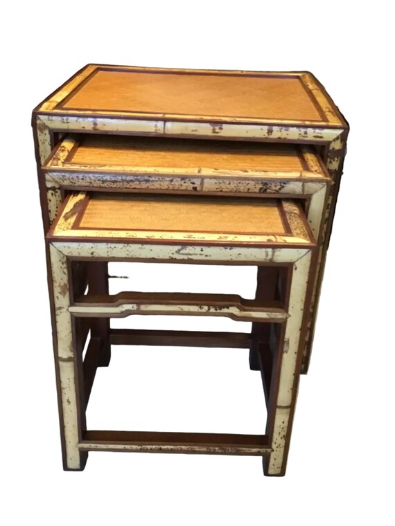 3 nesting tables bamboo