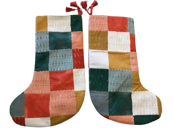 pair quilted christmas stockings