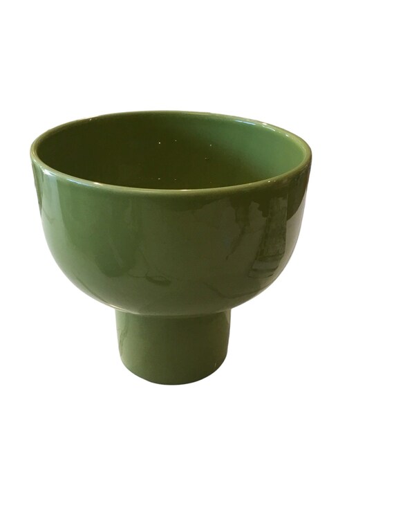 green ceramic planter