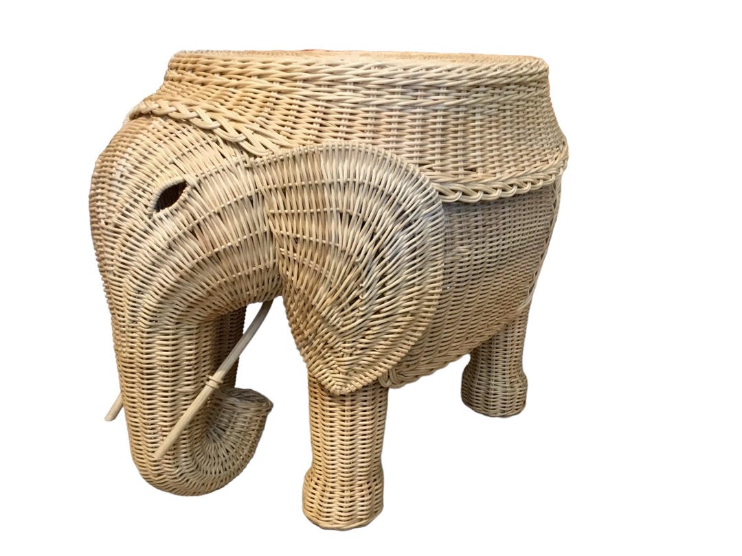 Rattan Elephant - Etsy