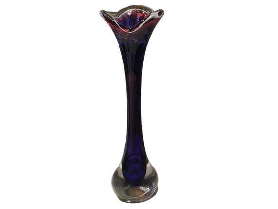 flygsfors coquille swedish art glass vase