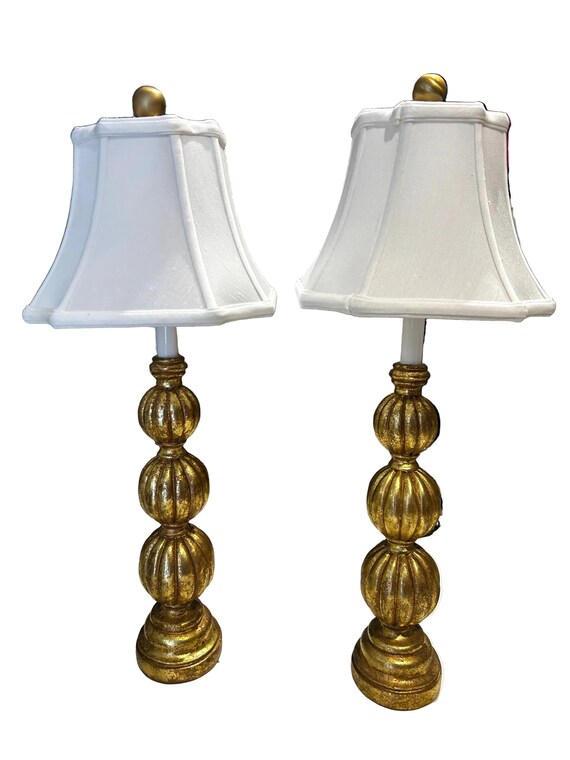regency stacked gourd table lamps - pair