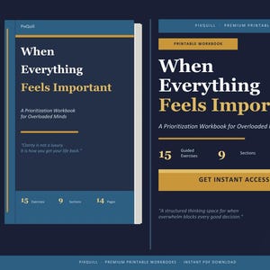 Priorisierungsarbeitsbuch zum ausdrucken, Overwhelm-Planer PDF, Arbeitsblatt für geistige Klarheit, digitaler Download zur Produktivkraft, Entscheidungsrahmen