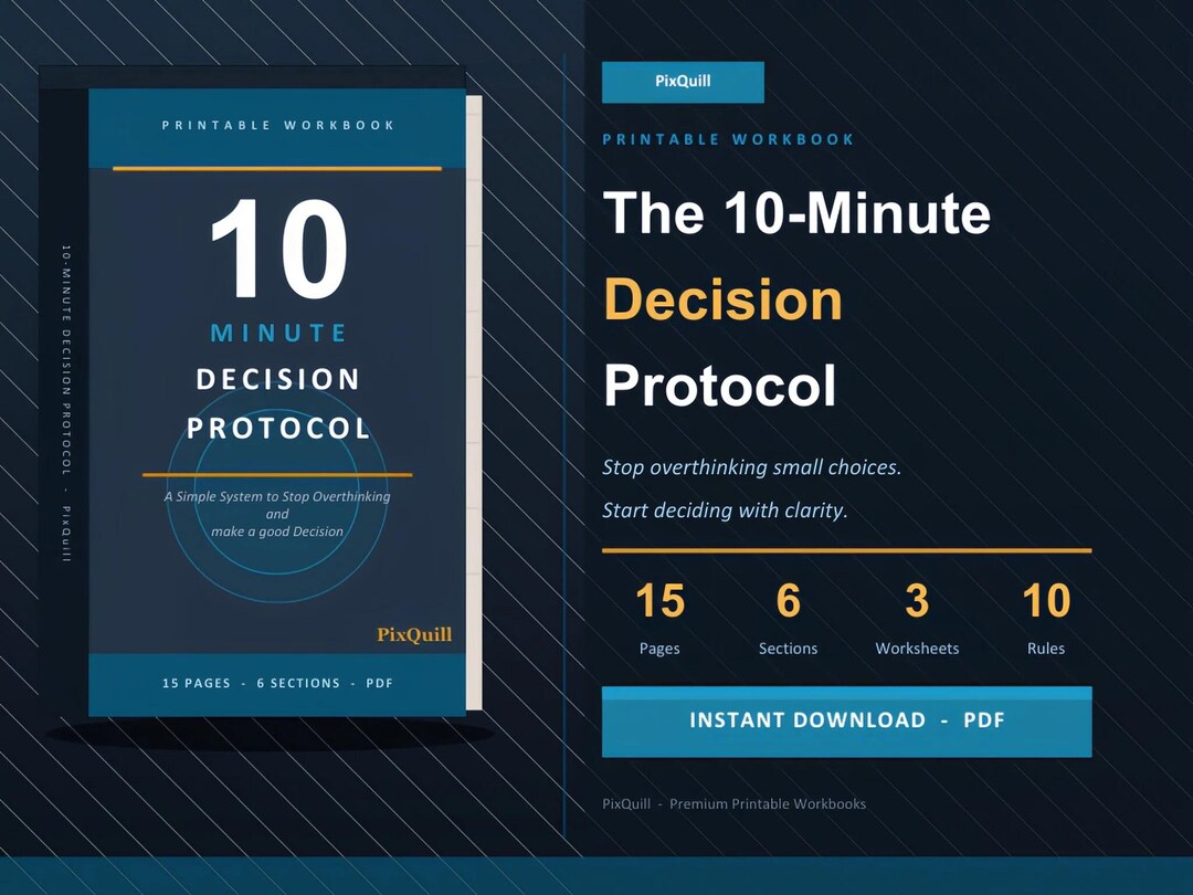 Decision Making Workbook Printable PDF | 10 Minute Decision Protocol ...