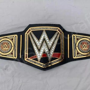 World Heavy Weight Championship Replica Title Belt Black 2mm Brass Adult Size