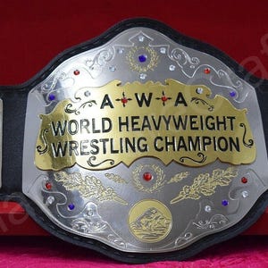 Awa World Heavyweight Wrestling Champion Title Belt Brass 2mm Adult Size