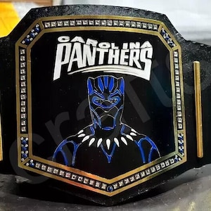 Custom Carolina Panthers Championship Belt 2mm brass Adult Size