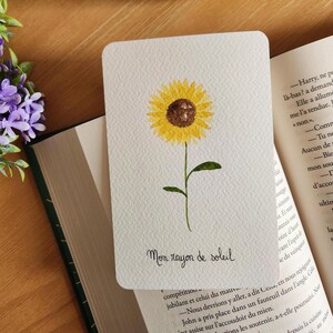 Carte Aquarelle Fleur « Le Tournesol »