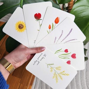 Lot 3 Cartes Aquarelle Fleurs