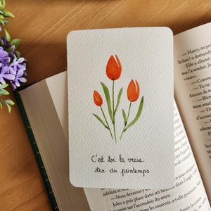 Carte Aquarelle Fleur « La Tulipe »
