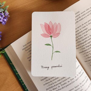 Carte Aquarelle Fleur « La Signature » Personnalisable