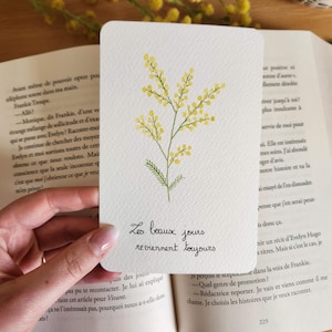 Carte Aquarelle Fleur « Le Mimosa »
