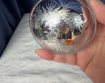 Mercury Glass Paperweight with “B” Monogram Unique Vintage Shabychic Victorian