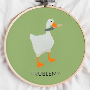 Gans Kreuzstichmuster, lustiger Kreuzstich, Gänsekreuzstich, Gänseproblem, Böse Gans, Kreuzstichmuster, Design PDF-Download