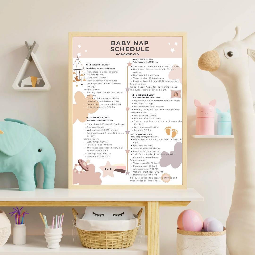 5 Month Routine Baby Sleep Guide | Modern Minimalist Newborn to 5 Months Routine ...