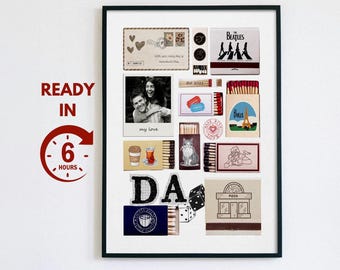 Custom Matchbook Art Print, Personalized Retro Matchbox Poster, Vintage Matchbook Wall Decor, Digital Matches Print, Unique Anniversary Gift