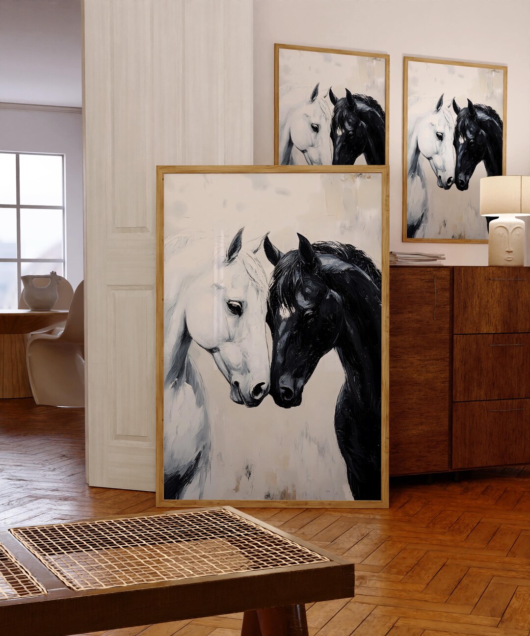 Black And White Horse Wall Art