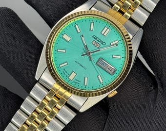 【稼働品】SEIKO セイコー　7S26-01V0 自動巻き　緑 希少 裏スケ】SEIKO 5 セイコー 7S26-01V0 デイライト 21JEWELS
