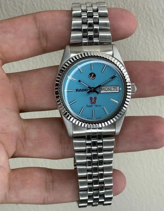 RADO Purple Horse Automatic 25 Jewels Day/date Men's Wristwatch