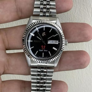 TITONI Airmaster 25石 自動巻き デイト スクエア 腕時計 25 jewels