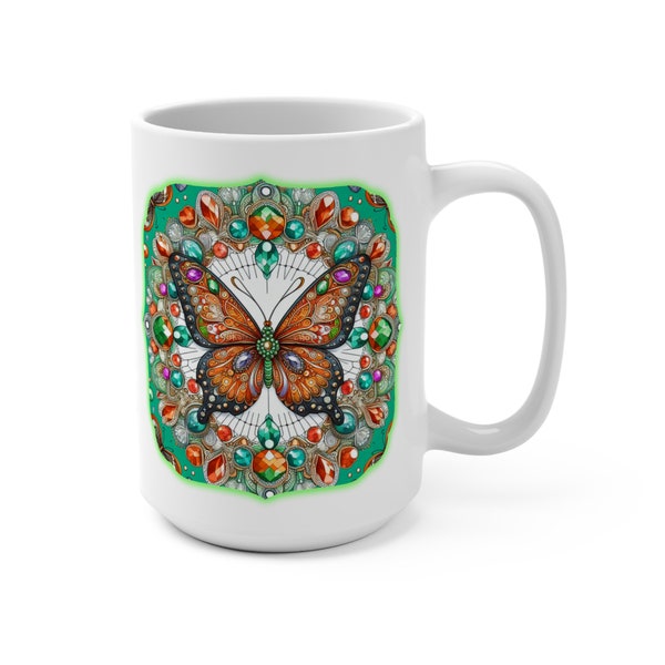 Large Mug 15oz, Monarch Butterfly, Endless Love Abounds, Mandala Mug, Coffee Lover Gifts, Tea Lover Gifts, Butterfly Gifts, Gift for Mom