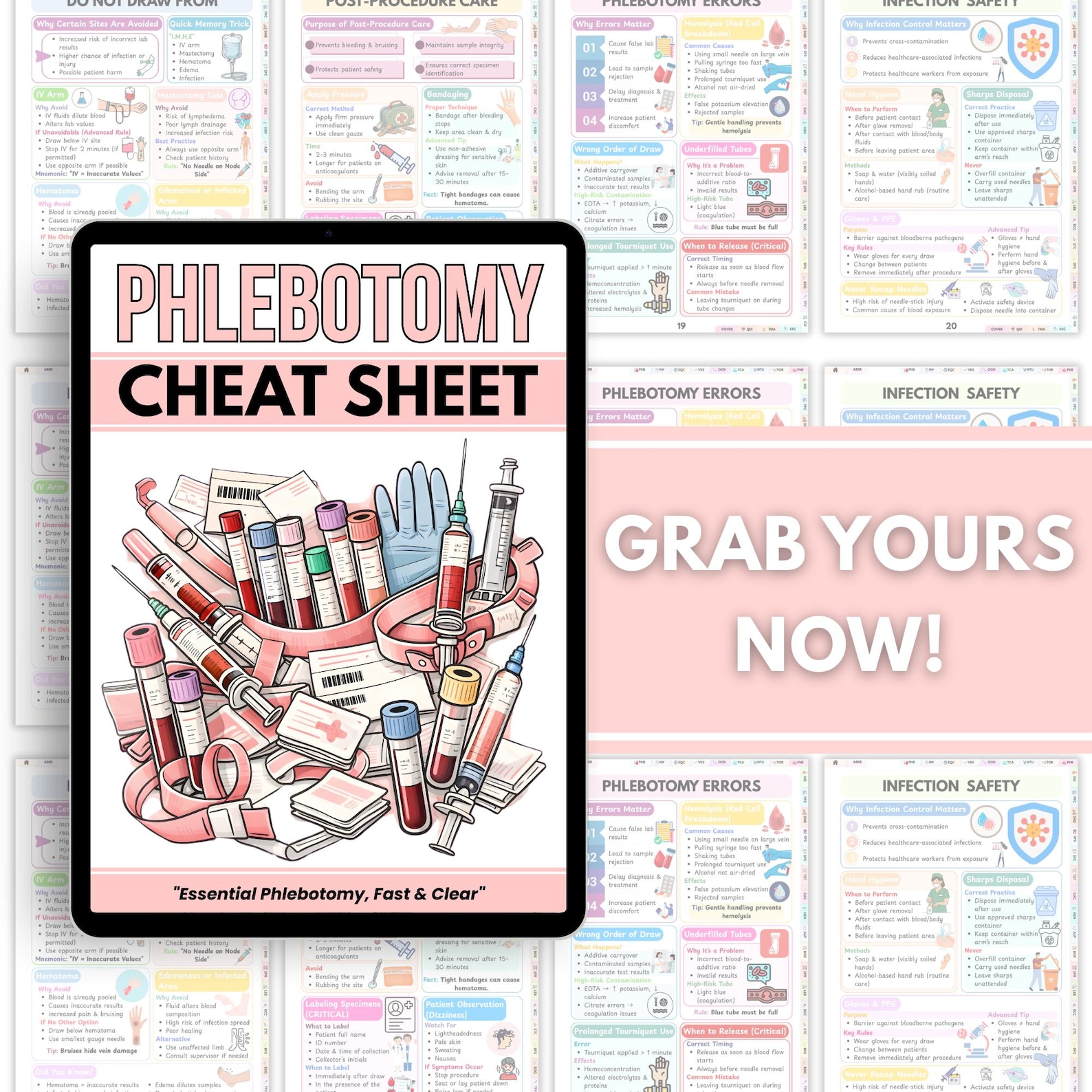 Phlebotomy Cheat Sheet PDF | Nursing Study Guide | Order of Draw Chart ...
