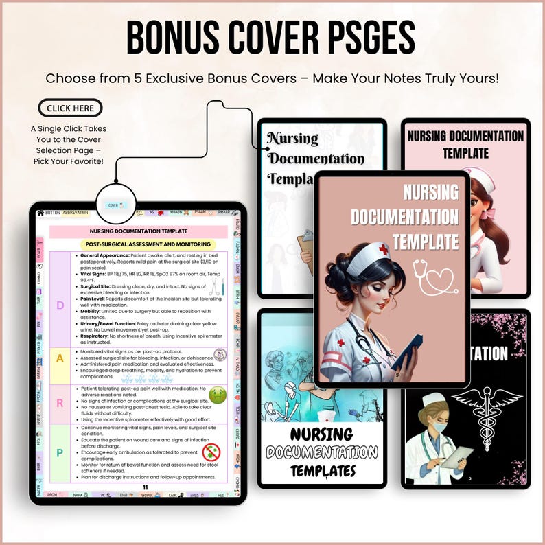 Nursing Documentation Template Fully Hyperlinked, Medical Documentation ...