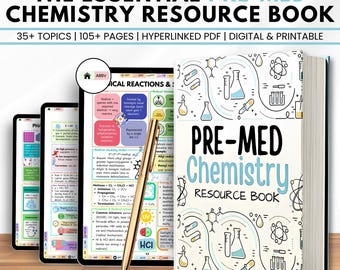 Pre-Med Chemistry Study Guide | Physical Book | Organic & General Chemistry with MCQs | Quick Review for Nursing