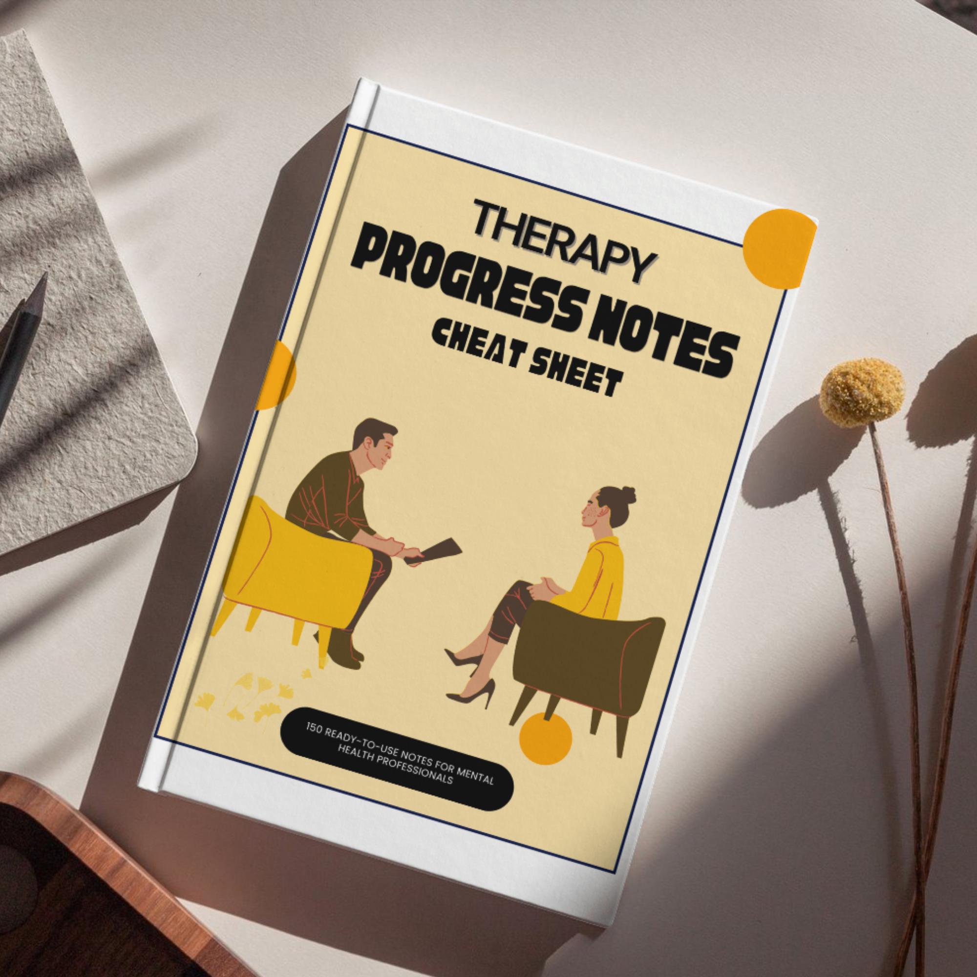 Therapy Progress Notes Cheat Sheet 150 Pages , Note Taking for Therapy ...