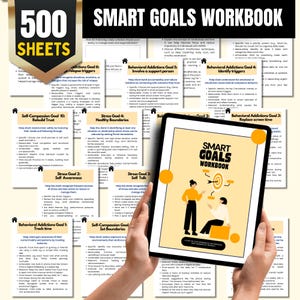 Smart Goals Workbook 500 Sheets, Self Development Workbook, Success Planning Guide, Achieve Your Goals, Goal Tracker Printable