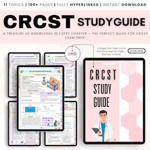 CRCST Study Guide, 11 Topics, Sterile Processing Certification, Medical Study Guide CRCST, SPD Study Resource, Digital & Printable