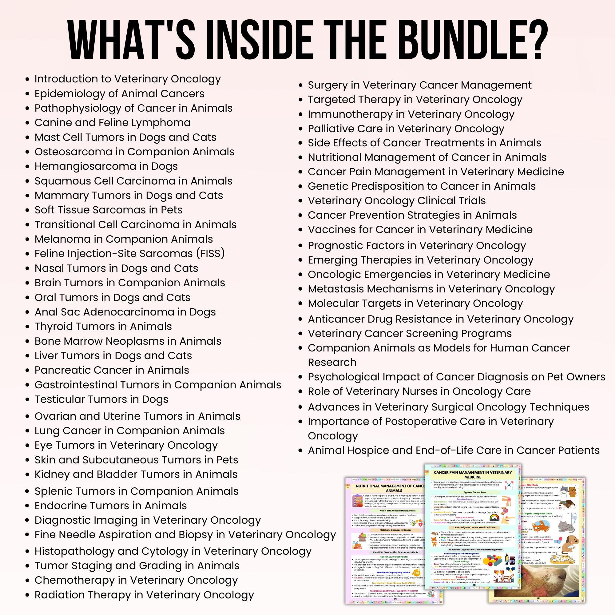 Veterinary Oncology Notes Hyperlinked, Veterinary Study Guide