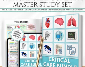 Critical Care Nursing Book | ICU Physical Book | Nursing Student Guide | Intensive Care Nurse Reference | 40+ Topics Included