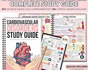 Cardiovascular Study Guide | Cardiac Nursing Notes | Nursing Student Resources | Heart Disease Review | 85+ Page Digital Download